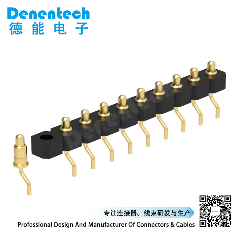 Denentech hot selling 3.00MM H2.5MM single row male right angle SMT pogo pin